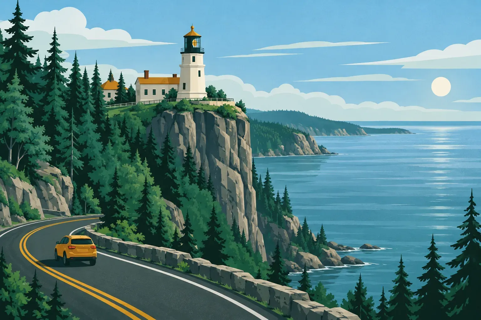 Split Rock Lighthouse on a cliff above Lake Superior, in Minnesota